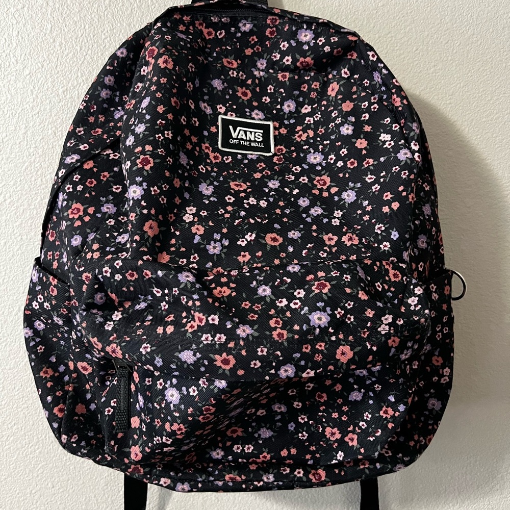 Vans Kid’s Floral Backpack - Black and Pink